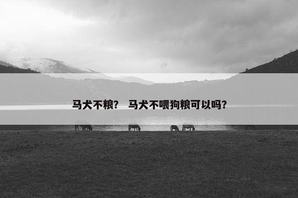 马犬不粮？ 马犬不喂狗粮可以吗？