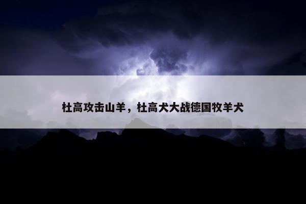 杜高攻击山羊，杜高犬大战德国牧羊犬