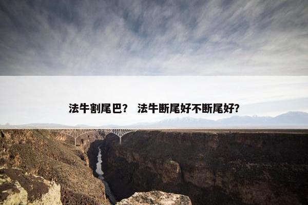 法牛割尾巴？ 法牛断尾好不断尾好？