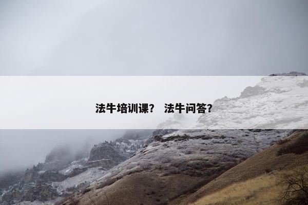 法牛培训课？ 法牛问答？