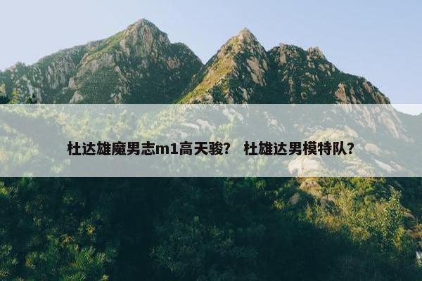 杜达雄魔男志m1高天骏？ 杜雄达男模特队？
