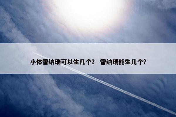 小体雪纳瑞可以生几个？ 雪纳瑞能生几个？