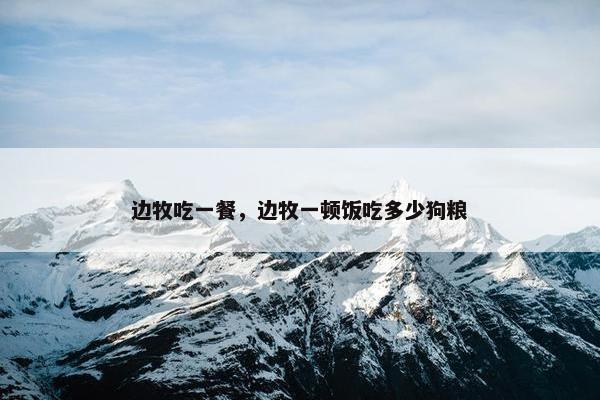 边牧吃一餐，边牧一顿饭吃多少狗粮