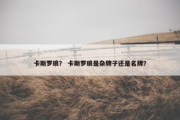 卡斯罗琅？ 卡斯罗琅是杂牌子还是名牌？
