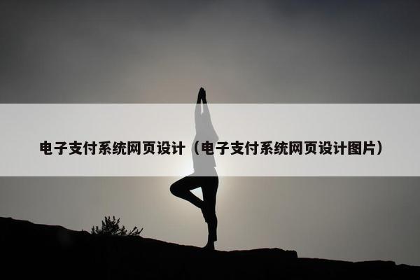 电子支付系统网页设计（电子支付系统网页设计图片）