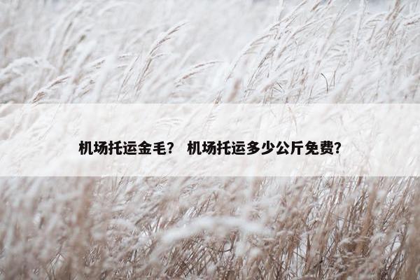 机场托运金毛？ 机场托运多少公斤免费？