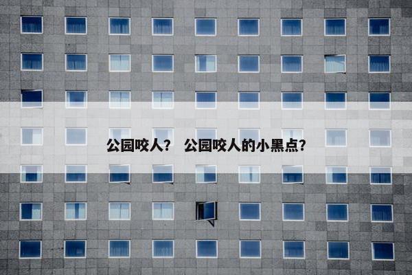 公园咬人？ 公园咬人的小黑点？