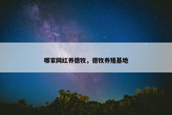 哪家网红养德牧，德牧养殖基地