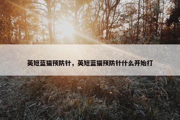 英短蓝猫预防针，英短蓝猫预防针什么开始打