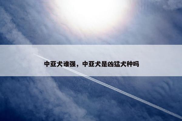 中亚犬谁强，中亚犬是凶猛犬种吗
