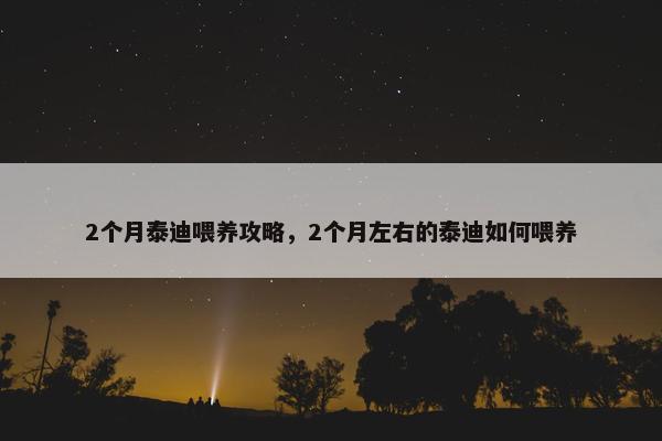 2个月泰迪喂养攻略，2个月左右的泰迪如何喂养