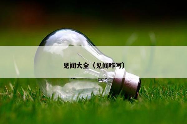 见闻大全（见闻咋写）