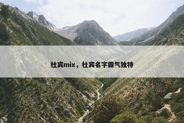 杜宾mix，杜宾名字霸气独特