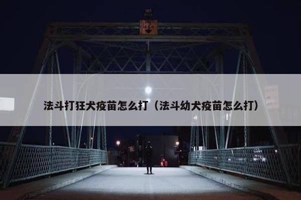 法斗打狂犬疫苗怎么打（法斗幼犬疫苗怎么打）