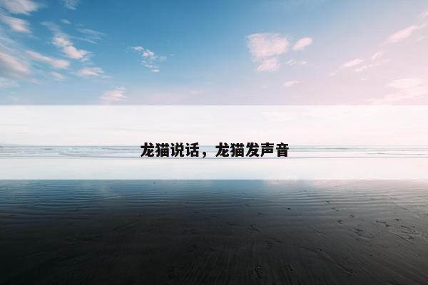 龙猫说话，龙猫发声音