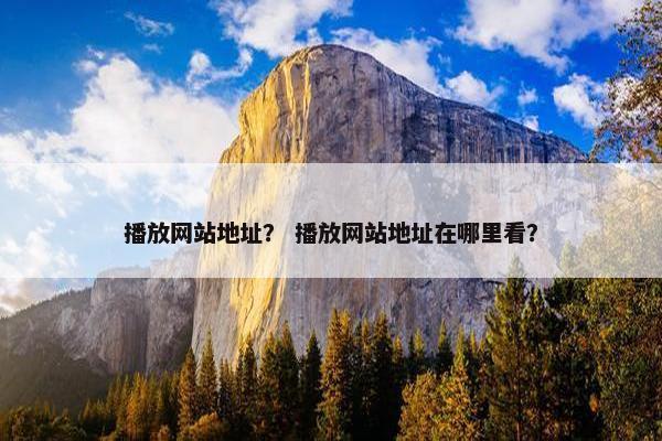 播放网站地址？ 播放网站地址在哪里看？
