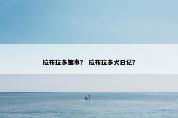 拉布拉多趣事？ 拉布拉多犬日记？