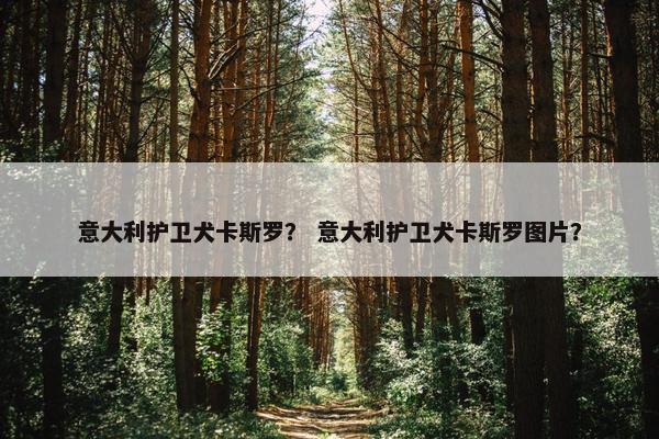 意大利护卫犬卡斯罗？ 意大利护卫犬卡斯罗图片？