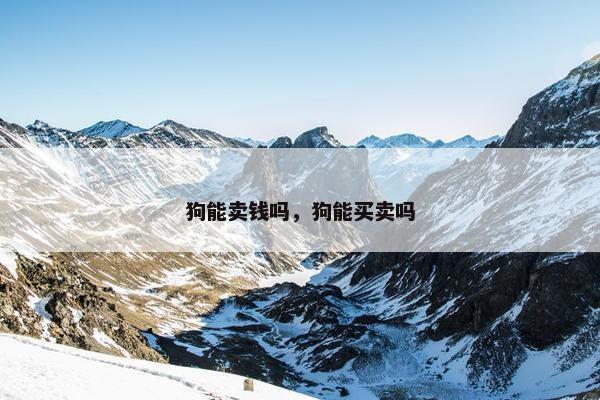狗能卖钱吗，狗能买卖吗