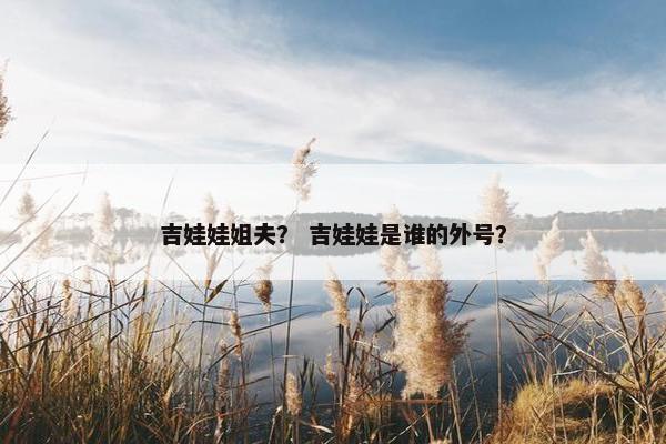 吉娃娃姐夫？ 吉娃娃是谁的外号？