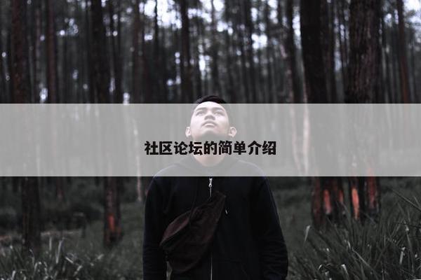社区论坛的简单介绍