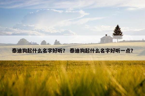 泰迪狗起什么名字好听？ 泰迪狗起什么名字好听一点？