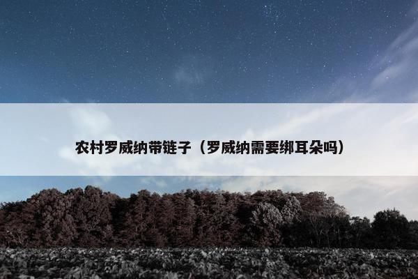 农村罗威纳带链子（罗威纳需要绑耳朵吗）