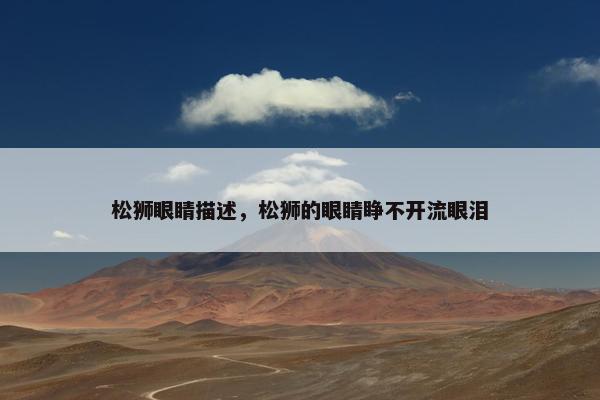 松狮眼睛描述，松狮的眼睛睁不开流眼泪