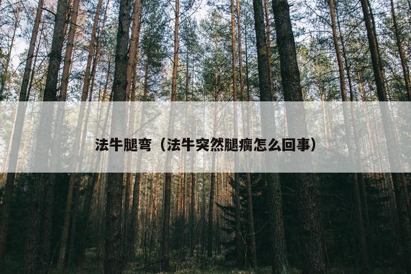 法牛腿弯（法牛突然腿瘸怎么回事）