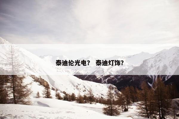 泰迪伦光电？ 泰迪灯饰？