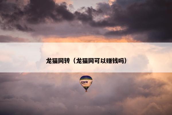 龙猫网转（龙猫网可以赚钱吗）