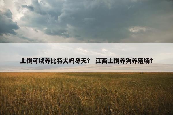 上饶可以养比特犬吗冬天？ 江西上饶养狗养殖场？