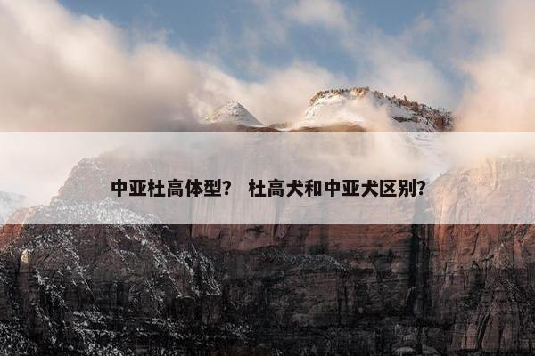 中亚杜高体型？ 杜高犬和中亚犬区别？