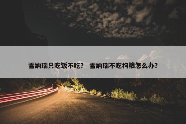 雪纳瑞只吃饭不吃？ 雪纳瑞不吃狗粮怎么办？