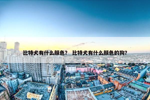 比特犬有什么颜色？ 比特犬有什么颜色的狗？