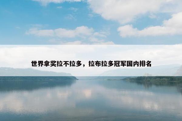 世界拿奖拉不拉多，拉布拉多冠军国内排名
