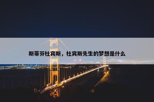 斯蒂芬杜宾斯，杜宾斯先生的梦想是什么
