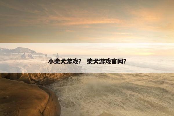 小柴犬游戏？ 柴犬游戏官网？
