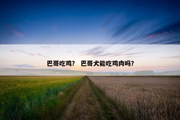 巴哥吃鸡？ 巴哥犬能吃鸡肉吗？