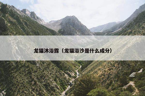 龙猫沐浴露（龙猫浴沙是什么成分）