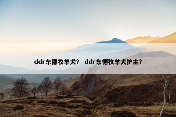 ddr东德牧羊犬？ ddr东德牧羊犬护主？