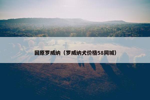 固原罗威纳（罗威纳犬价格58同城）