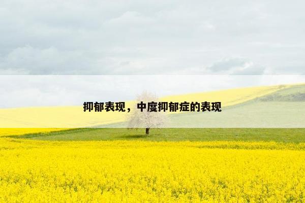 抑郁表现，中度抑郁症的表现
