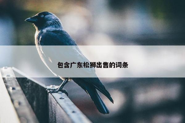 包含广东松狮出售的词条