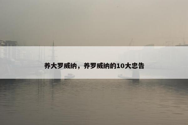养大罗威纳，养罗威纳的10大忠告