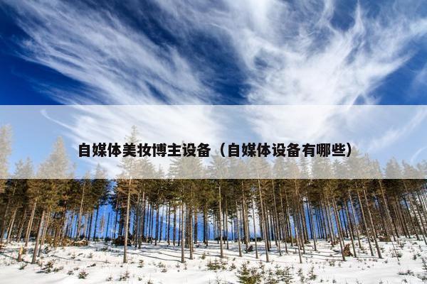 自媒体美妆博主设备（自媒体设备有哪些）