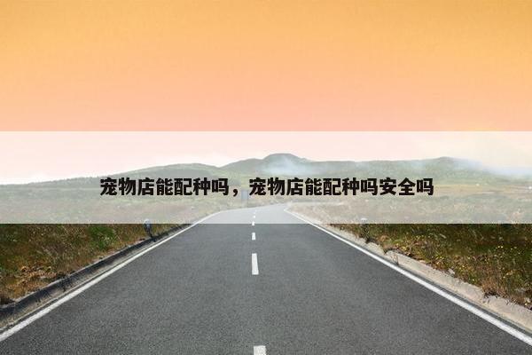 宠物店能配种吗，宠物店能配种吗安全吗