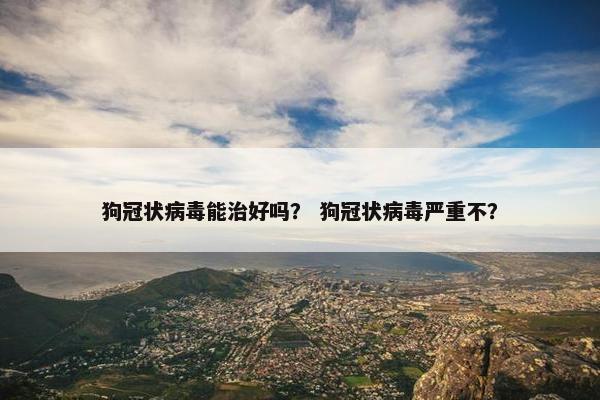 狗冠状病毒能治好吗？ 狗冠状病毒严重不？