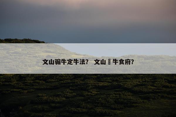 文山骟牛定牛法？ 文山犇牛食府？