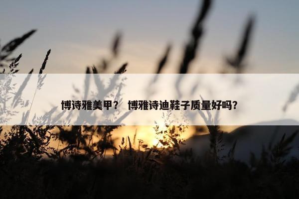 博诗雅美甲？ 博雅诗迪鞋子质量好吗？